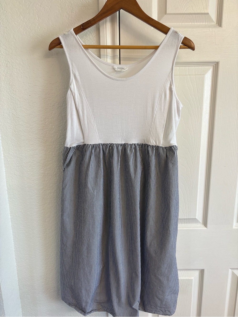 Seraphine Sleeveless 2 in 1 Maternity Nursing Day Dress Striped Size 6
